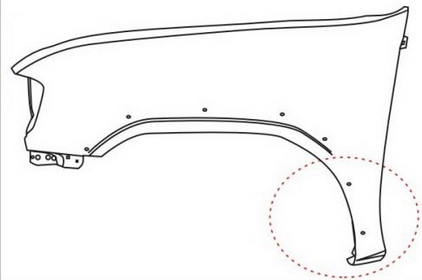 PATHFINDER КРЫЛО ПЕРЕДНЕЕ ЛЕВОЕ С ОТВЕРСТИЯМИ П/РАСШИРИТ (Тайвань)