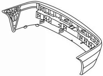 LAGUNA БАМПЕР ЗАДНИЙ  (ХЭТЧБЭК) (Тайвань) ЧЕРН