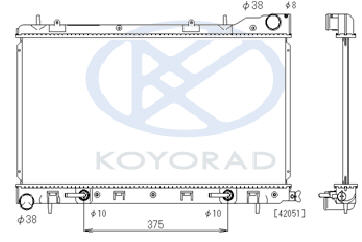 FORESTER {360x686 мм} РАДИАТОР ОХЛАЖДЕНИЯ AT 2 БЕЗ ГОРЛОВИН (KOYO)