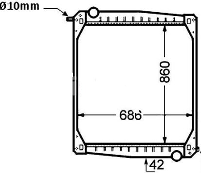 SCANIA 114 {860 x 679 x 48 mm} РАДИАТОР ОХЛАЖДЕНИЯ 