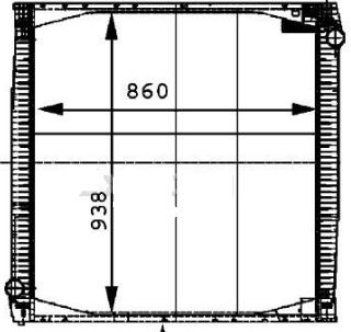 SCANIA 114 {860 x 920 x 40 mm} РАДИАТОР ОХЛАЖДЕНИЯ 