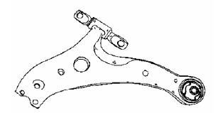 CAMRY {Highlander 01-} РЫЧАГ ПЕРЕДНЕЙ ПОДВЕСКИ ЛЕВ НИЖН С ШАРОВ ОПОР С 2 САЛЕЙНТ-БЛОК (Тайвань)