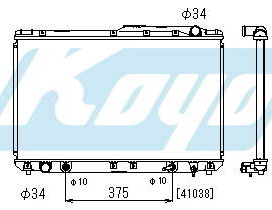 CAMRY {LX ES300} РАДИАТОР ОХЛАЖДЕНИЯ ЛЕВ НИЖН ВЫХОД БЕЗ ГОРЛОВИН AT 3 (KOYO)