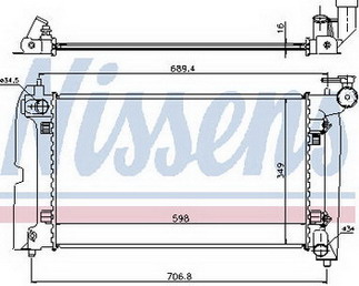 COROLLA {AVENSIS 03- 1.8 AT} РАДИАТОР ОХЛАЖДЕН AT 1.4 1.6 (NISSENS) (AVA)