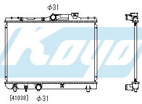 COROLLA {ДЛИНА 525мм} РАДИАТОР ОХЛАЖДЕНИЯ MT 1.3 1.5 1.6 1.8 (KOYO) (1 ряд)