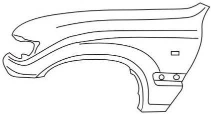 LANDCRUISER КРЫЛО ПЕРЕДНЕЕ ЛЕВОЕ С ОТВЕРСТИЯМИ П/ПОВТОРИТЕЛЬ П/МОЛДИНГ (Тайвань)