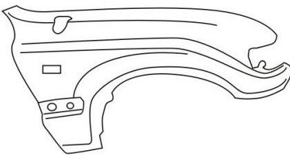 LANDCRUISER КРЫЛО ПЕРЕДНЕЕ ПРАВОЕ С ОТВЕРСТИЯМИ П/ПОВТОРИТЕЛЬ П/МОЛДИНГ П/АНТЕННУ (Тайвань)