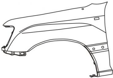LANDCRUISER КРЫЛО ПЕРЕДНЕЕ ЛЕВОЕ С ОТВЕРСТИЯМИ П/ПОВТОРИТЕЛЬ П/МОЛДИНГ П/АНТЕННУ (Тайвань)