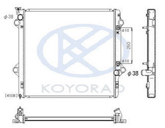 PRADO {HILUX 01-} РАДИАТОР ОХЛАЖДЕНИЯ 3 (турбодизель) AT (KOYO)