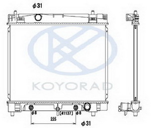YARIS РАДИАТОР ОХЛАЖДЕНИЯ AT (KOYO)